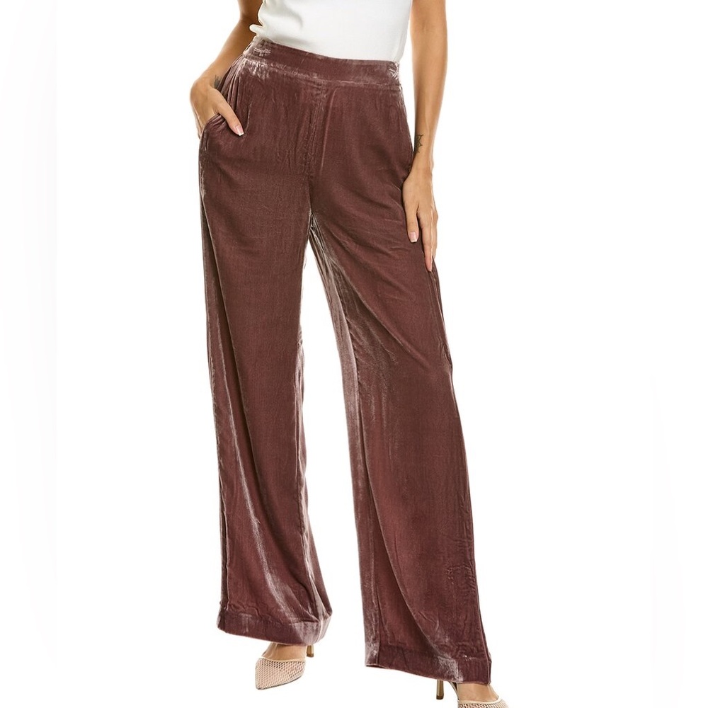 TED BAKER Tansyat Velvet Silk-Blend Wide Leg Trouser